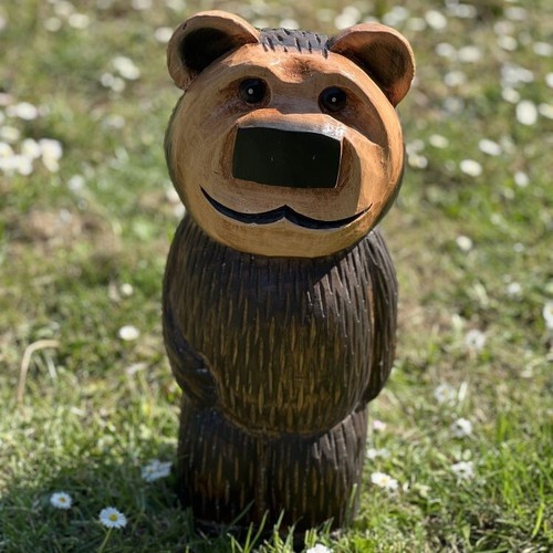 Hand carved wooden barney bear - hand,